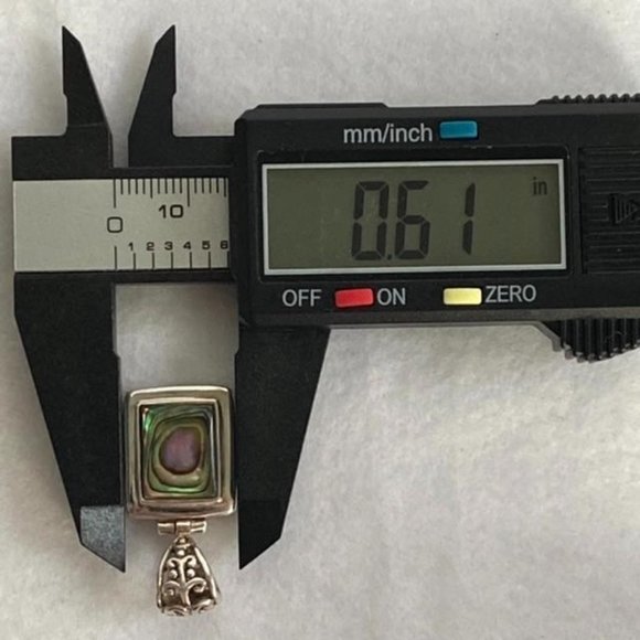 Sterling Silver Paua Abalone Pendant Necklace 16" Round Omega Chain - Picture 13 of 16